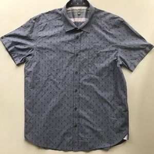 Ted Baker Mens Short Sleeve Shirt Grey Dots Shirt